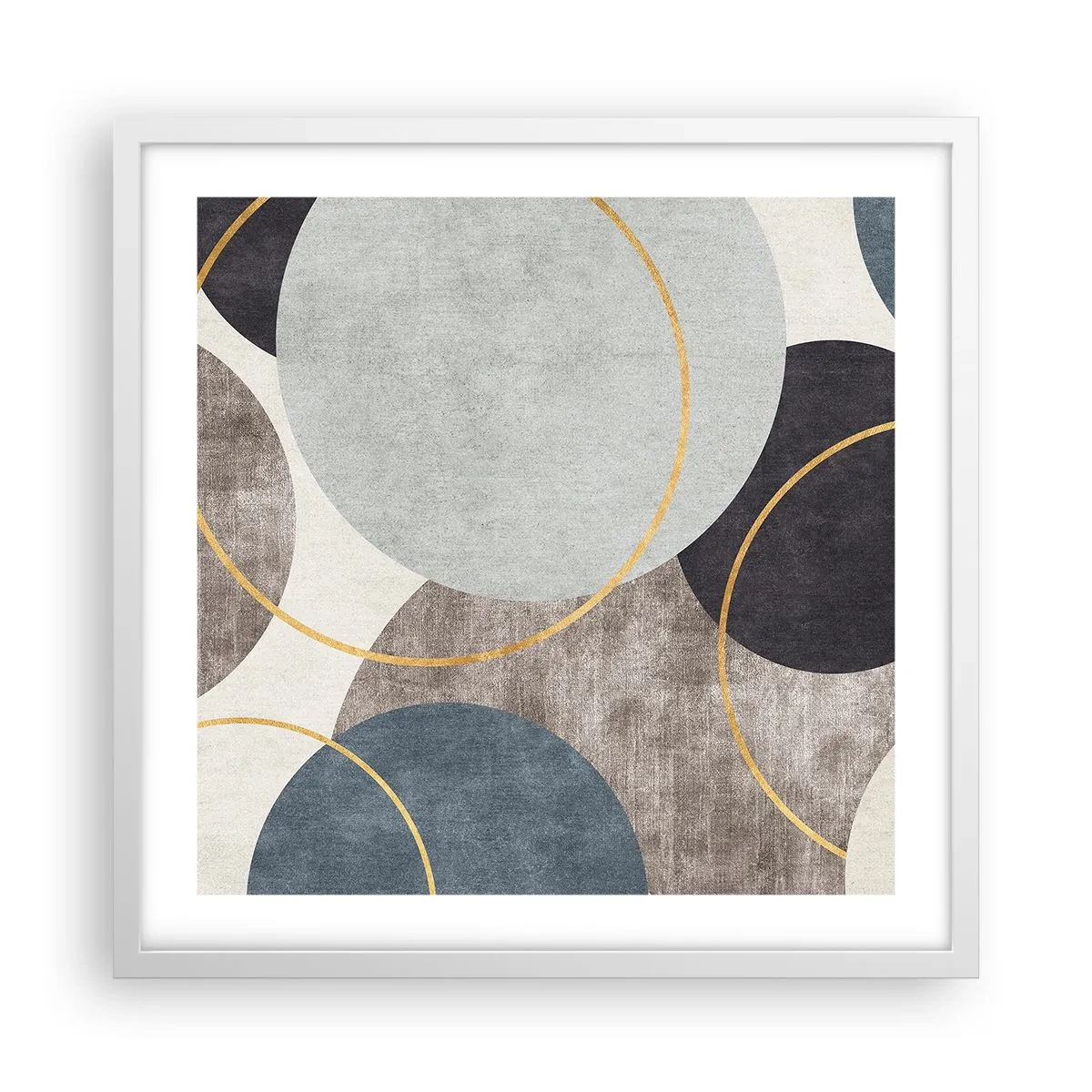 Plakat i hvid ramme - Hjul efter hjul - 50x50 cm