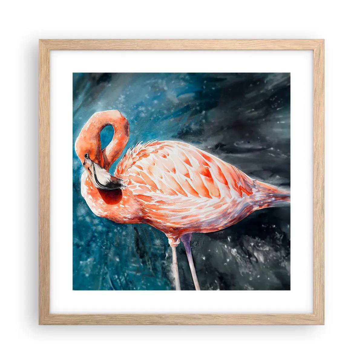 Plakat i ramme af lyst egetræ - Dekorativ af natur - 40x40 cm