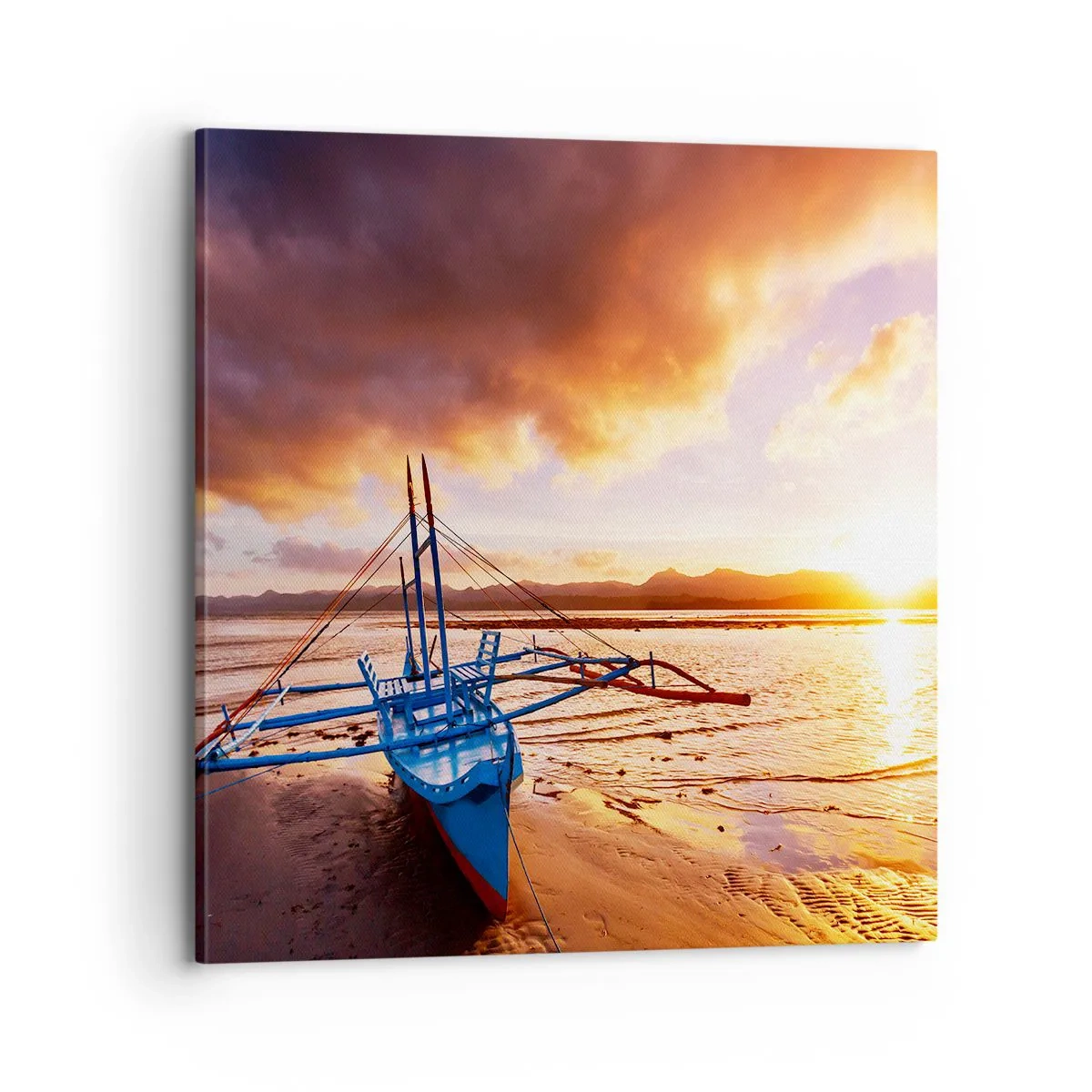 Lærredstryk - Billede på lærred - Efter en lang dag kan du strække dig ud på sandet - 70x70 cm