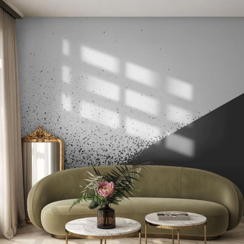 Fototapet Selvklæbende Deluxe Sticker - Hurtigere og hurtigere, mere og mere - Abstraktion, Grafik, Sort og hvid - 250x175 cm