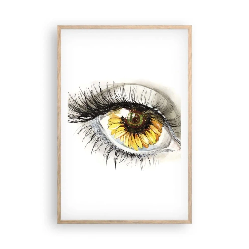 Plakat i ramme af lyst egetræ - Et look lige så varmt som sommeren - 61x91 cm