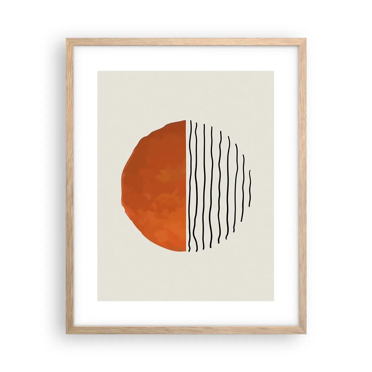 Plakat i ramme af lyst egetræ - I en japansk atmosfære - 40x50 cm