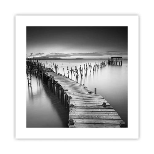 Plakat - Stilheden fra en glemt kyst - 40x40 cm