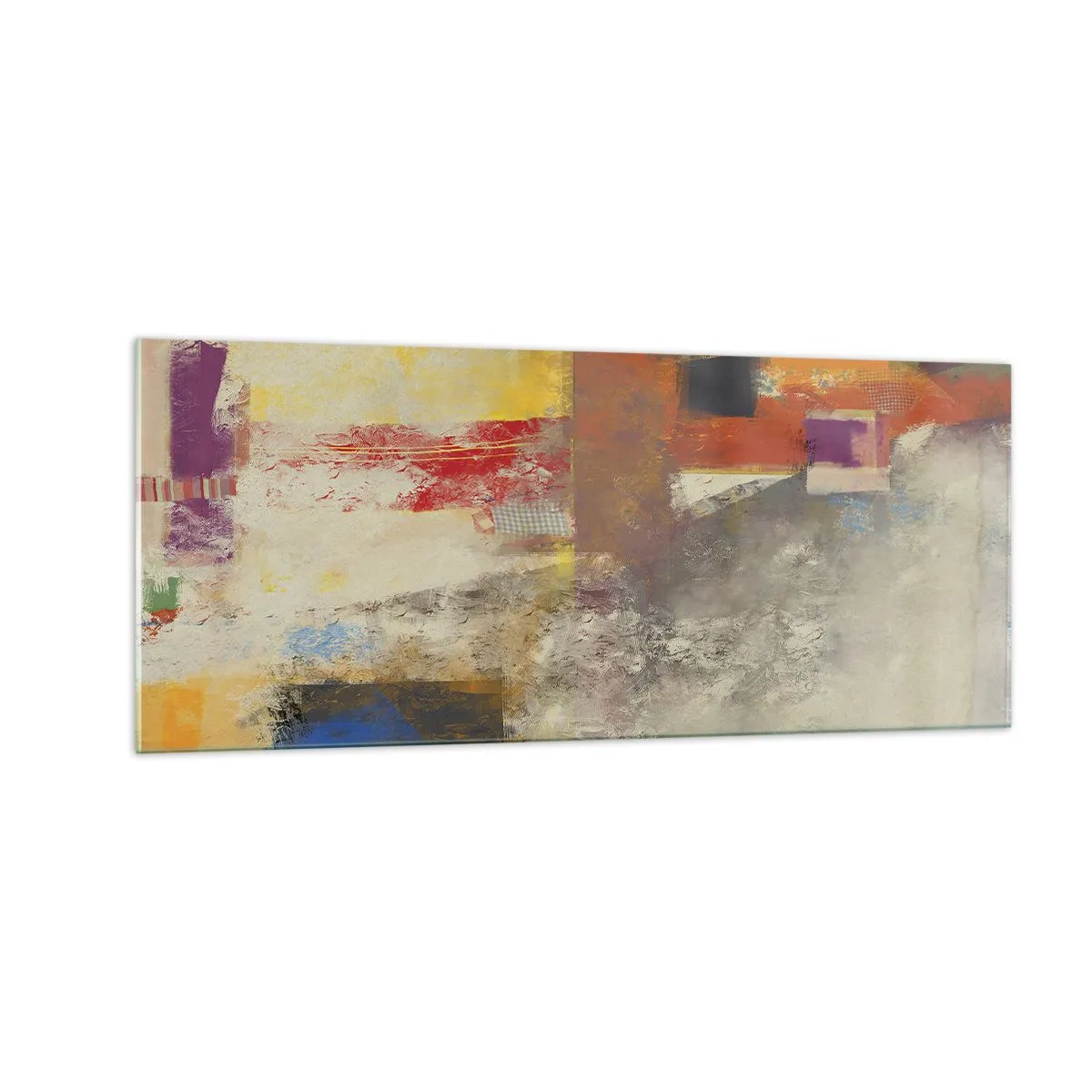 Billede på glas - Geometri af farver - 100x40 cm