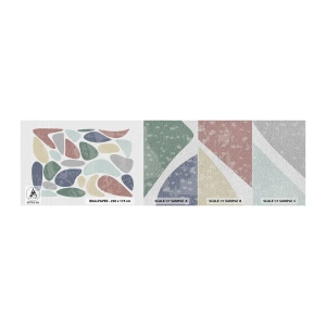 Prøve Fototapet Premium Canvas - Mosaik af pulveriserede farver - Minimalisme, Pastel, Boho - 100x30 cm