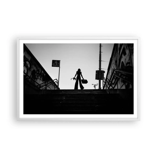 Plakat i hvid ramme - Vandring i byen - 91x61 cm