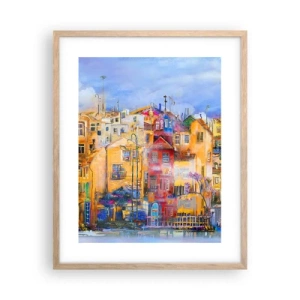 Plakat i ramme af lyst egetræ - Vi er sammen - 40x50 cm