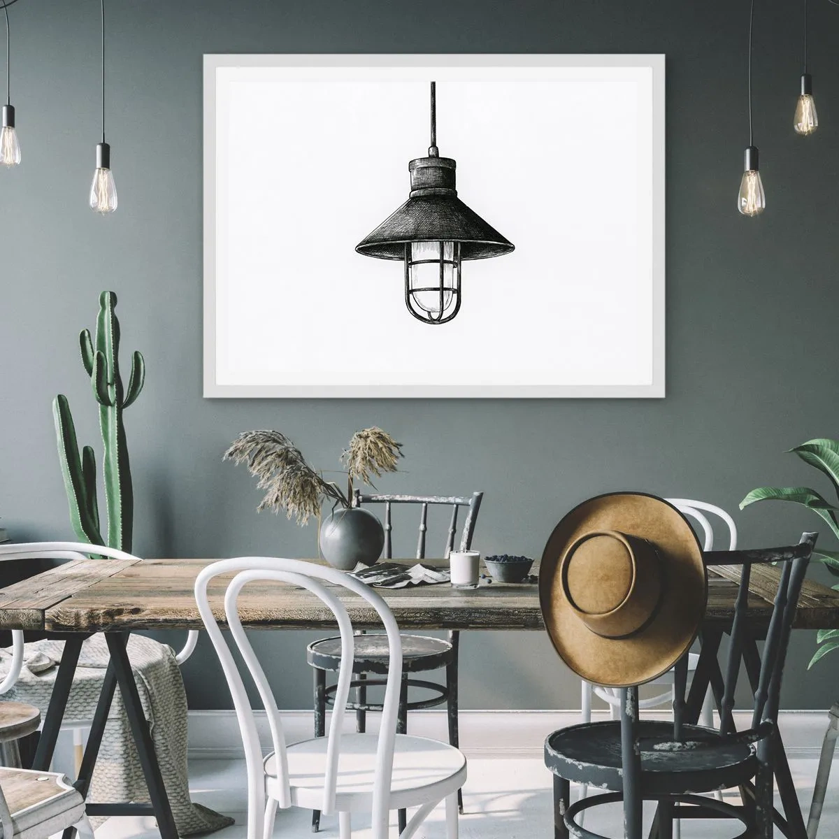 Plakat i hvid ramme - Som for mange år siden... - 91x61 cm