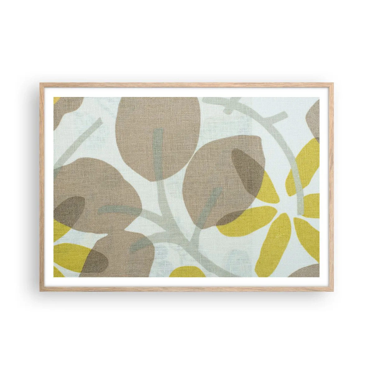 Plakat i ramme af lyst egetræ - Komposition i solskinnet - 100x70 cm