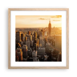 Plakat i ramme af lyst egetræ - At vokse i solen - 40x40 cm