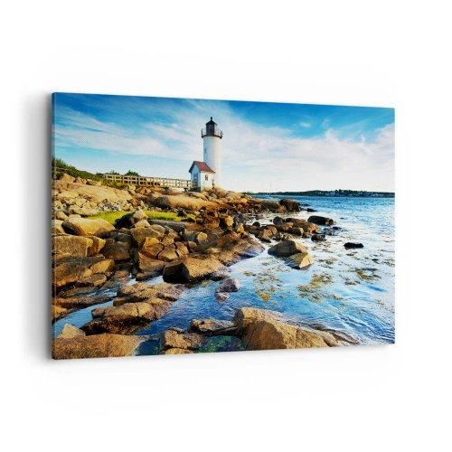 Lærredstryk - Billede på lærred - Vend tilbage med glæde, jeg ser frem til - 120x80 cm