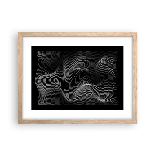 Plakat i ramme af lyst egetræ - Lysets dans i rummet - 40x30 cm