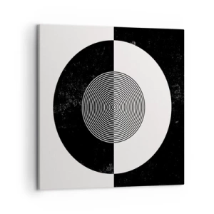 Lærredstryk - Billede på lærred - Harmoni i sort og hvidt - 50x50 cm