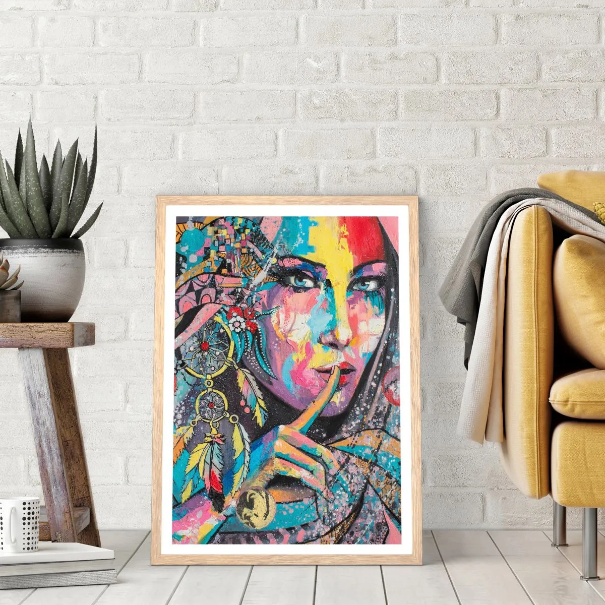 Plakat i ramme af lyst egetræ - Vær tavs, indtil du forstår - 40x50 cm