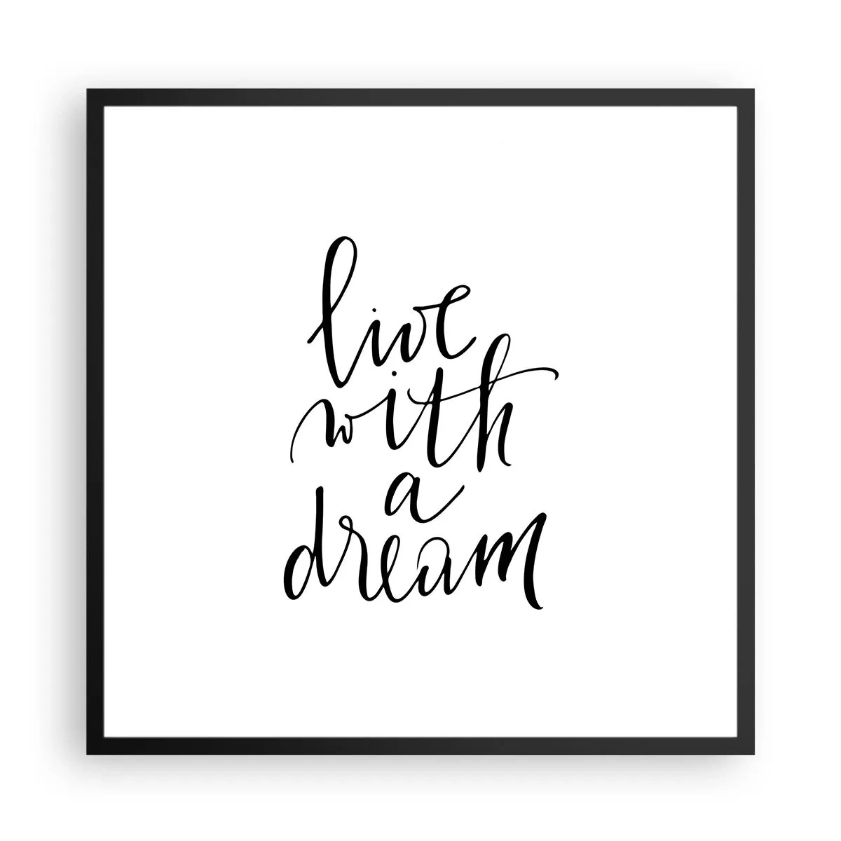 Plakat i sort ramme - Of course - 60x60 cm