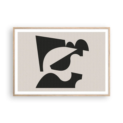 Plakat i ramme af lyst egetræ - Sammensæt din egen - 100x70 cm