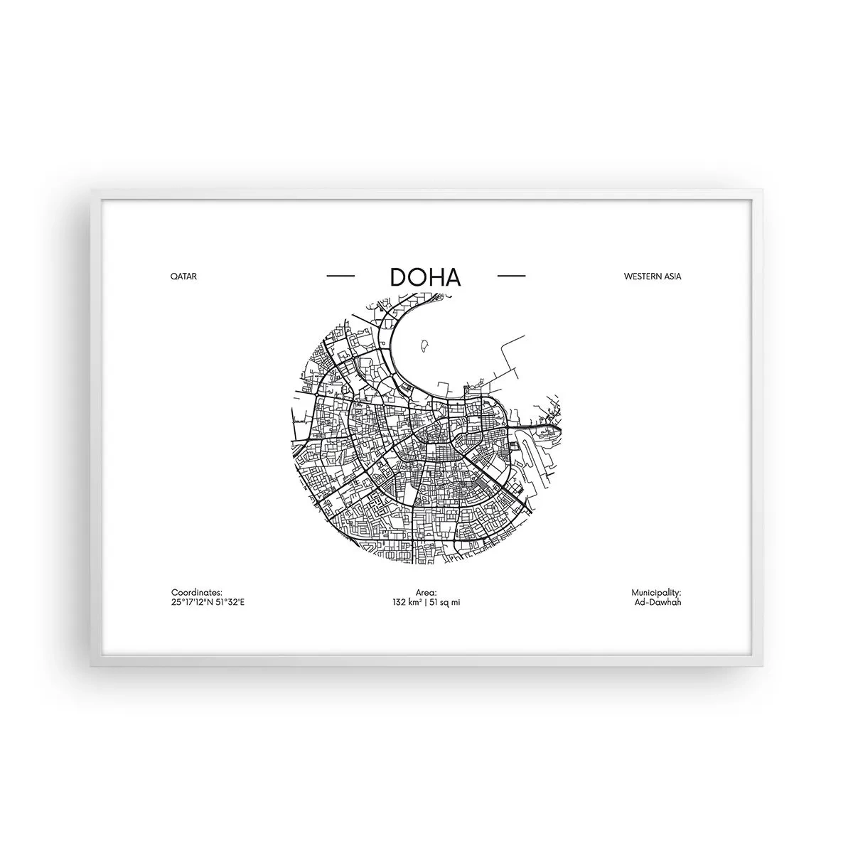 Plakat i hvid ramme - Dohas anatomi - 100x70 cm