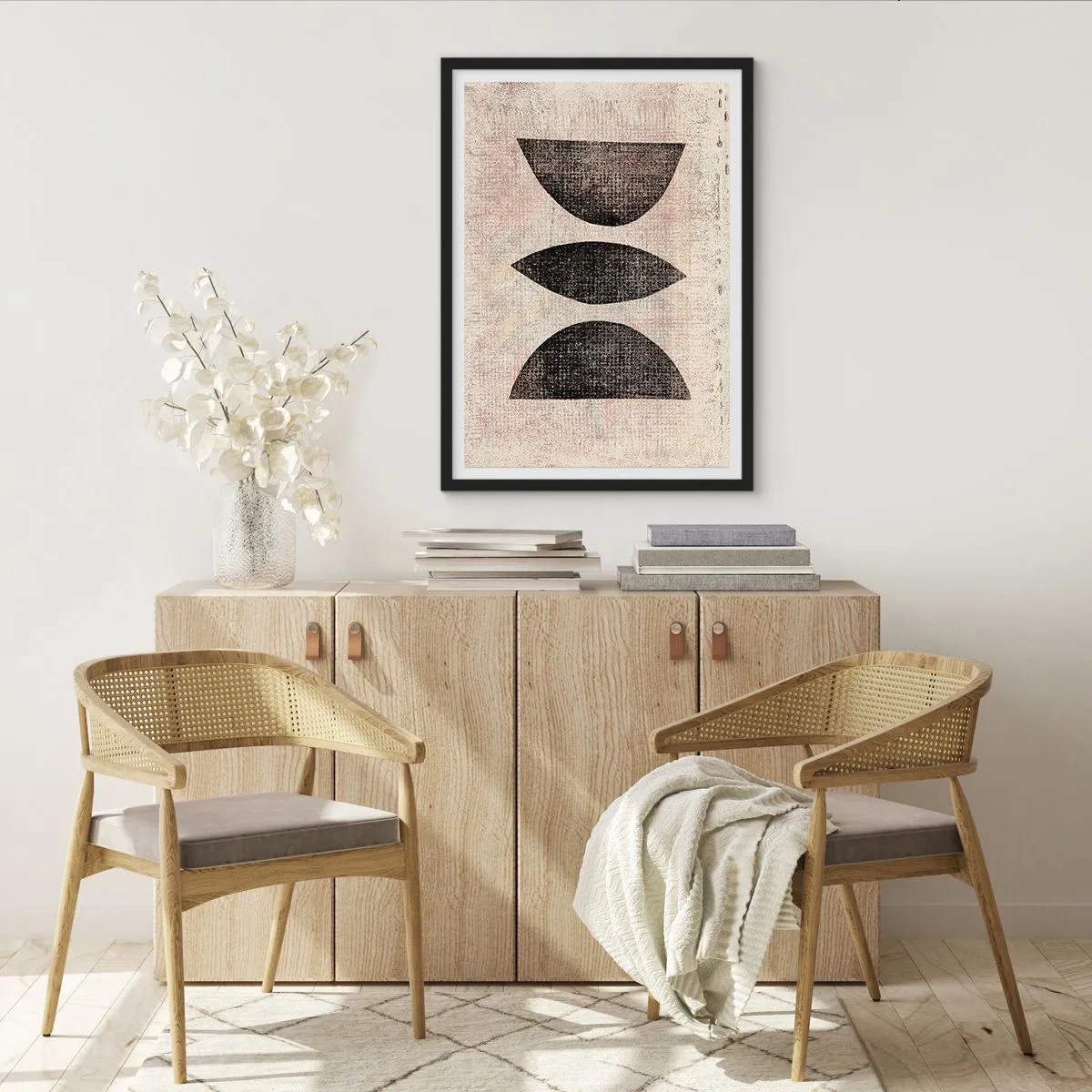 Plakat i sort ramme - Etnisk abstraktion - 30x40 cm