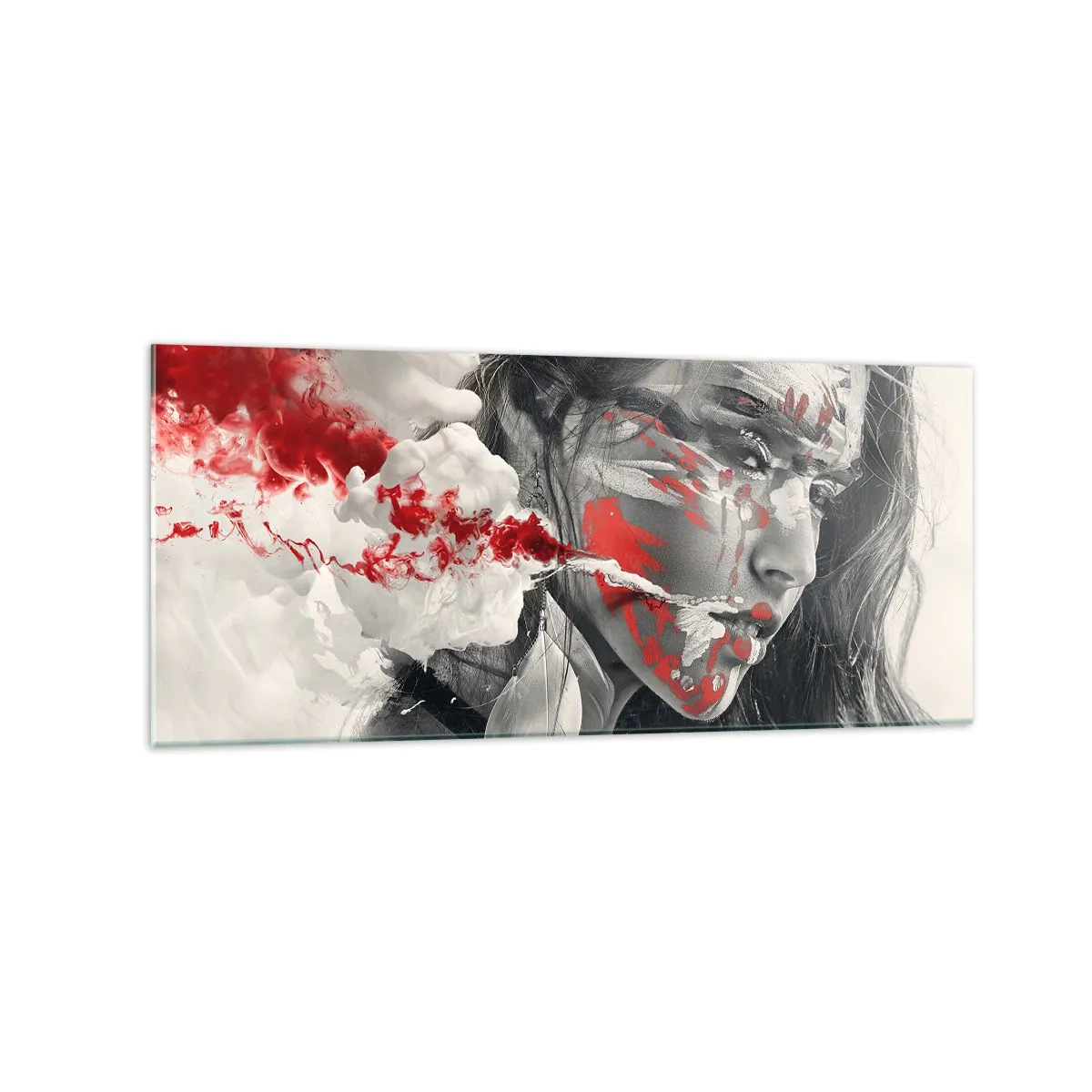 Billede på glas - I det absurdes damp - 120x50 cm