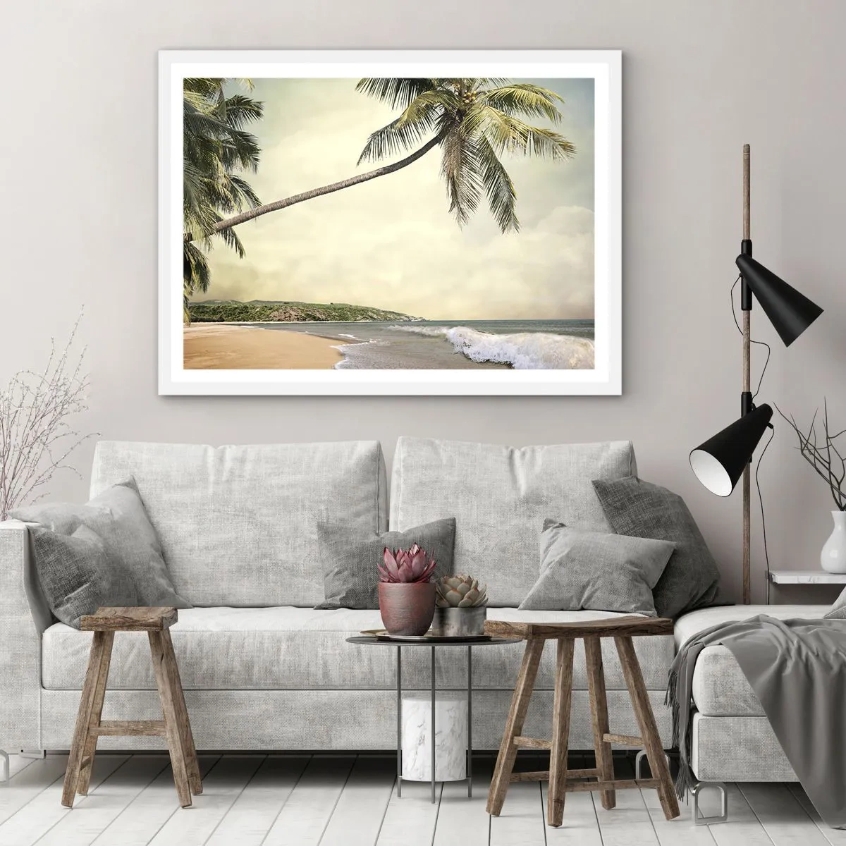 Plakat i hvid ramme - En tropisk drøm - 50x40 cm