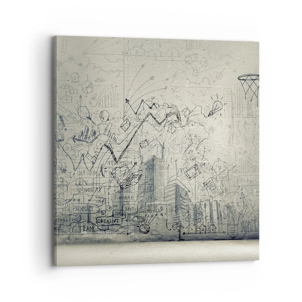 Lærredstryk - Billede på lærred - Mit vidunderlige byliv - 70x70 cm