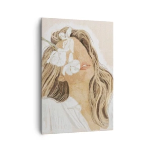 Lærredstryk - Billede på lærred - Blandt blomsterne i jubel - 70x100 cm