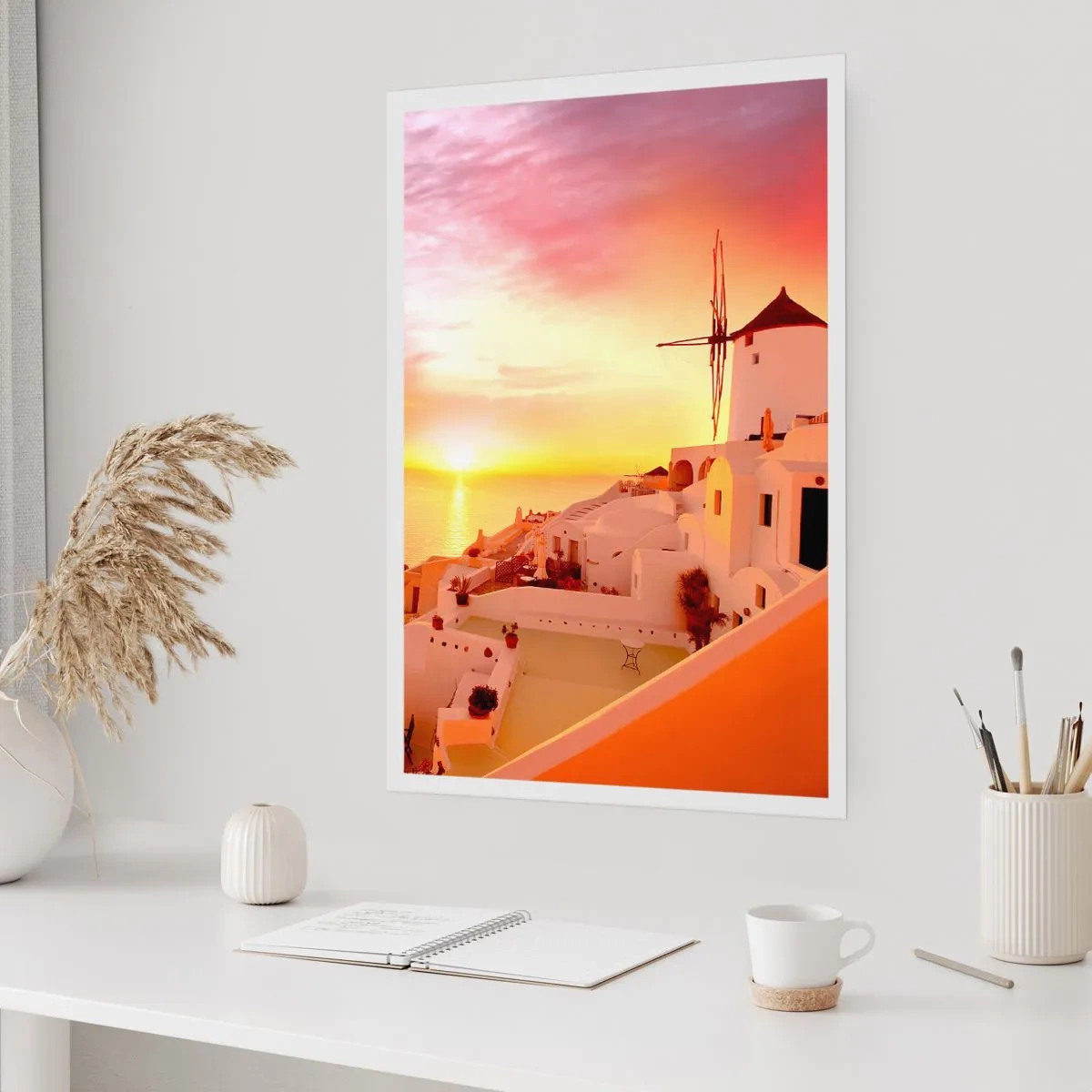 Plakat - Opløses i hvidt og guld - 70x100 cm