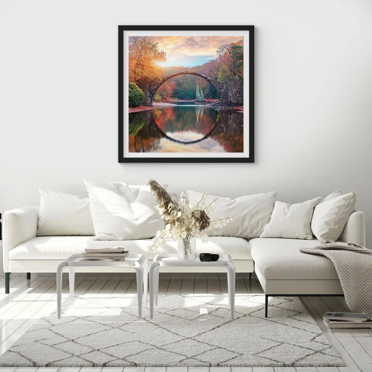 Plakat i sort ramme - På den anden side af spejlet - 40x40 cm