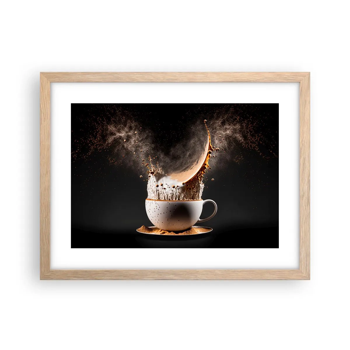 Plakat i ramme af lyst egetræ - En eksplosion af smag - 40x30 cm