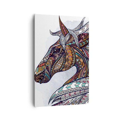 Lærredstryk - Billede på lærred - Den keltiske krigers hest - 80x120 cm