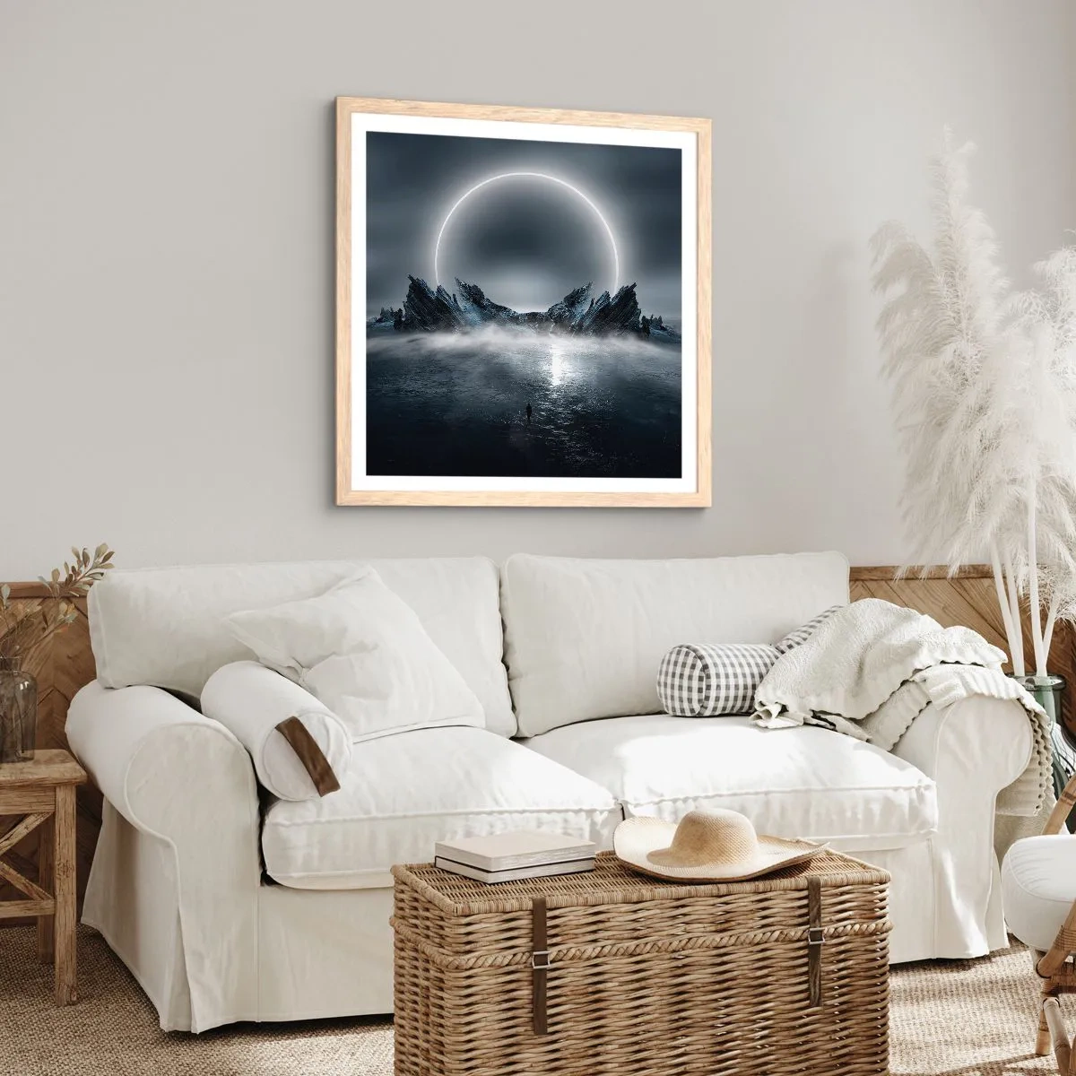 Plakat i ramme af lyst egetræ - En finale på en historie - 60x60 cm