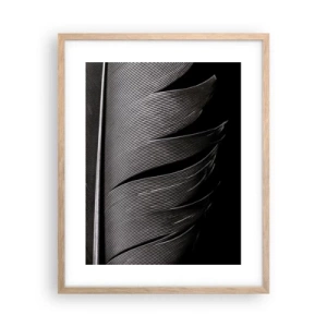 Plakat i ramme af lyst egetræ - Fjer - en vidunderlig konstruktion - 40x50 cm