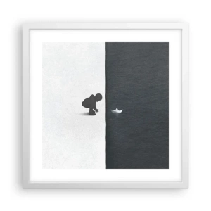 Plakat i hvid ramme - Stor ekspedition - 40x40 cm