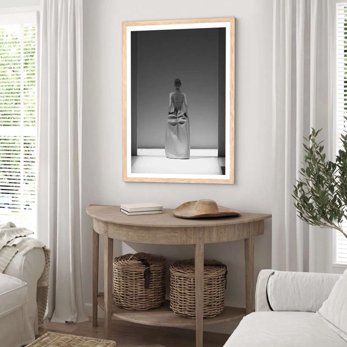 Plakat i ramme af lyst egetræ - Raffineret enkelhed - 61x91 cm