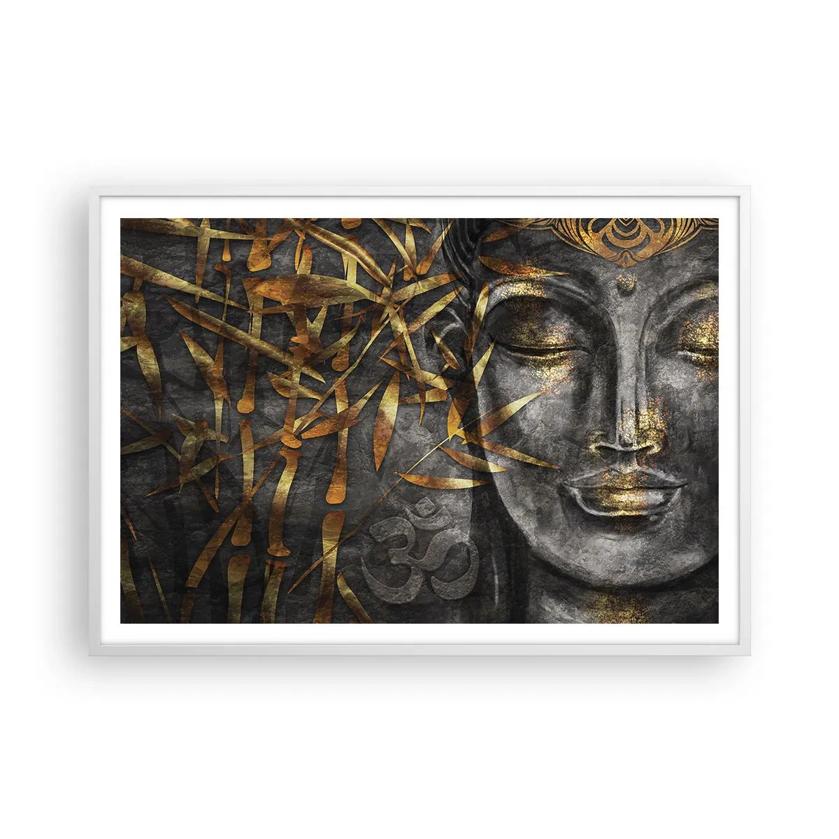 Plakat i hvid ramme - Mærk freden - 100x70 cm