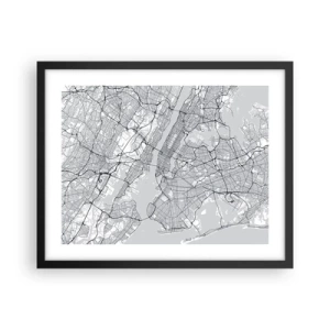 Plakat i sort ramme - Anatomi af en storby - 50x40 cm