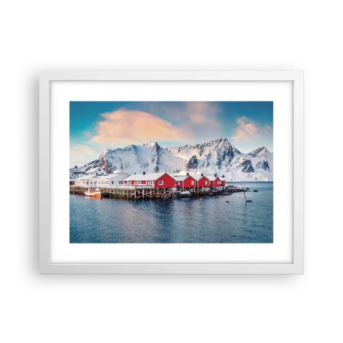 Plakat i hvid ramme - Nordlig tilbagetrækning - 40x30 cm
