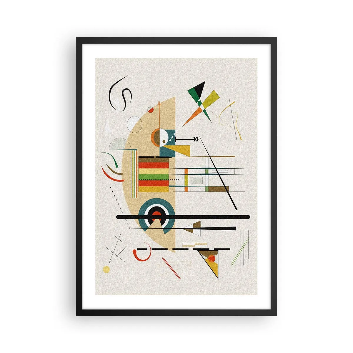 Plakat i sort ramme - Abstrakt geometrisk komposition - 50x70cm - Og verden griner - Moderne vægdekoration til stue og soveværelse ARTTOR