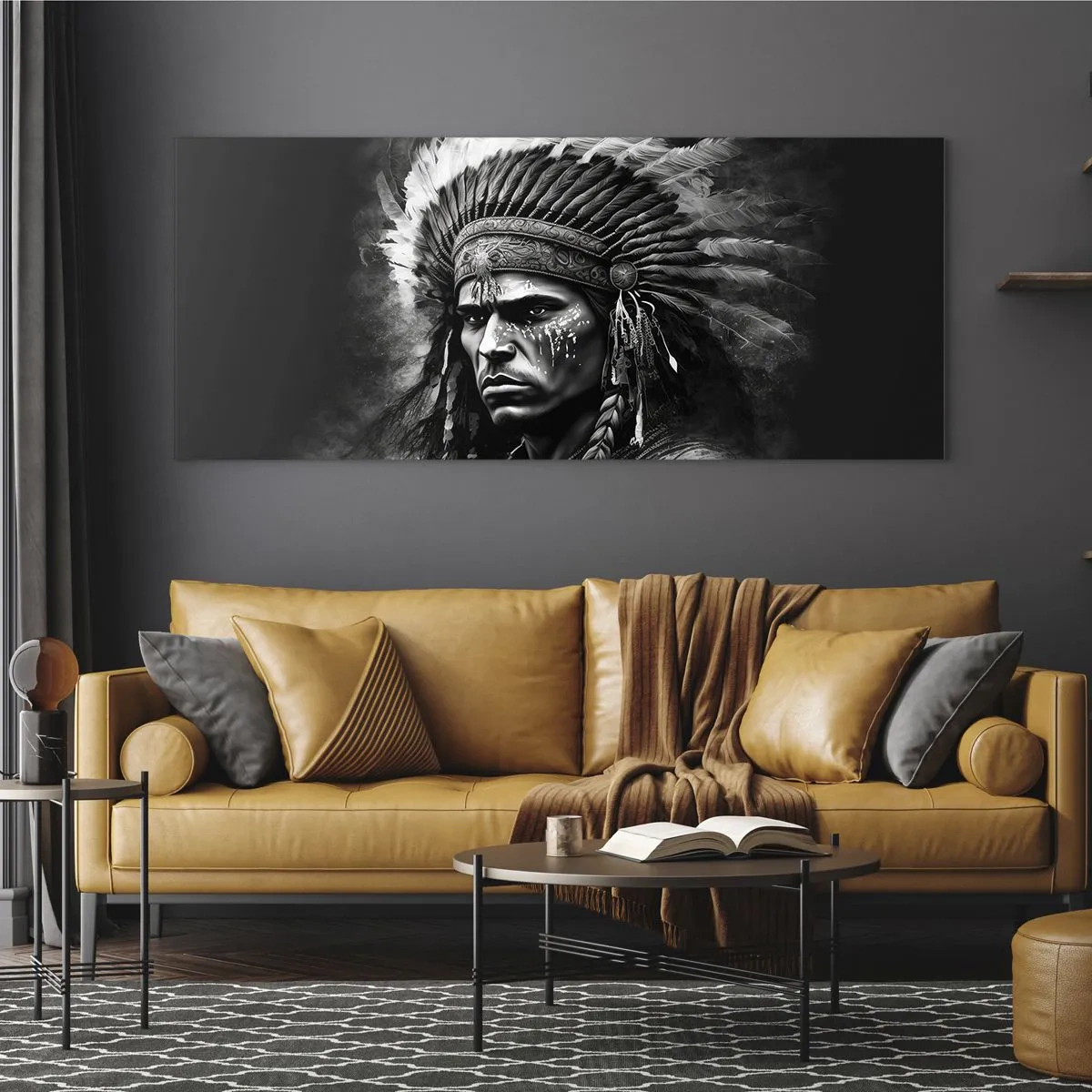 Billede på glas - Leder og kriger - 100x40 cm