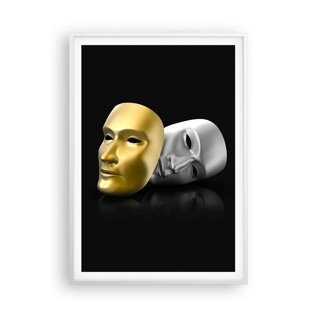 Plakat i hvid ramme - Livet er teater - 70x100 cm