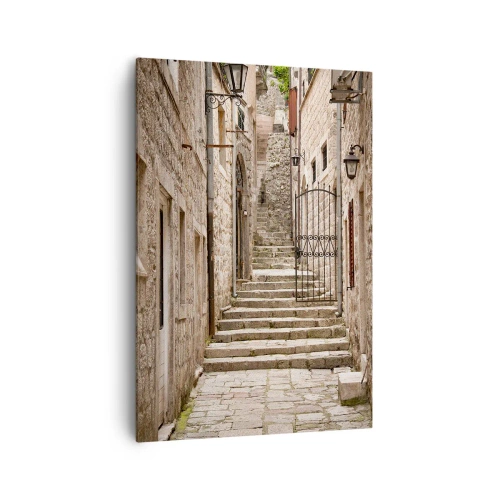 Lærredstryk - Billede på lærred - Magisk gammel gade - 70x100 cm