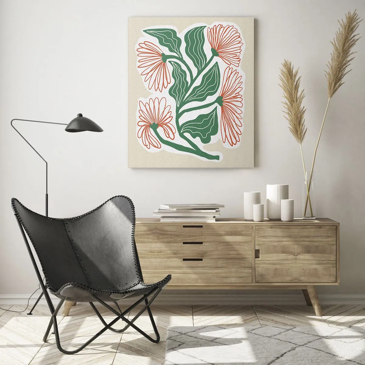 Billede på glas - Folkeligt og moderne - 50x70 cm