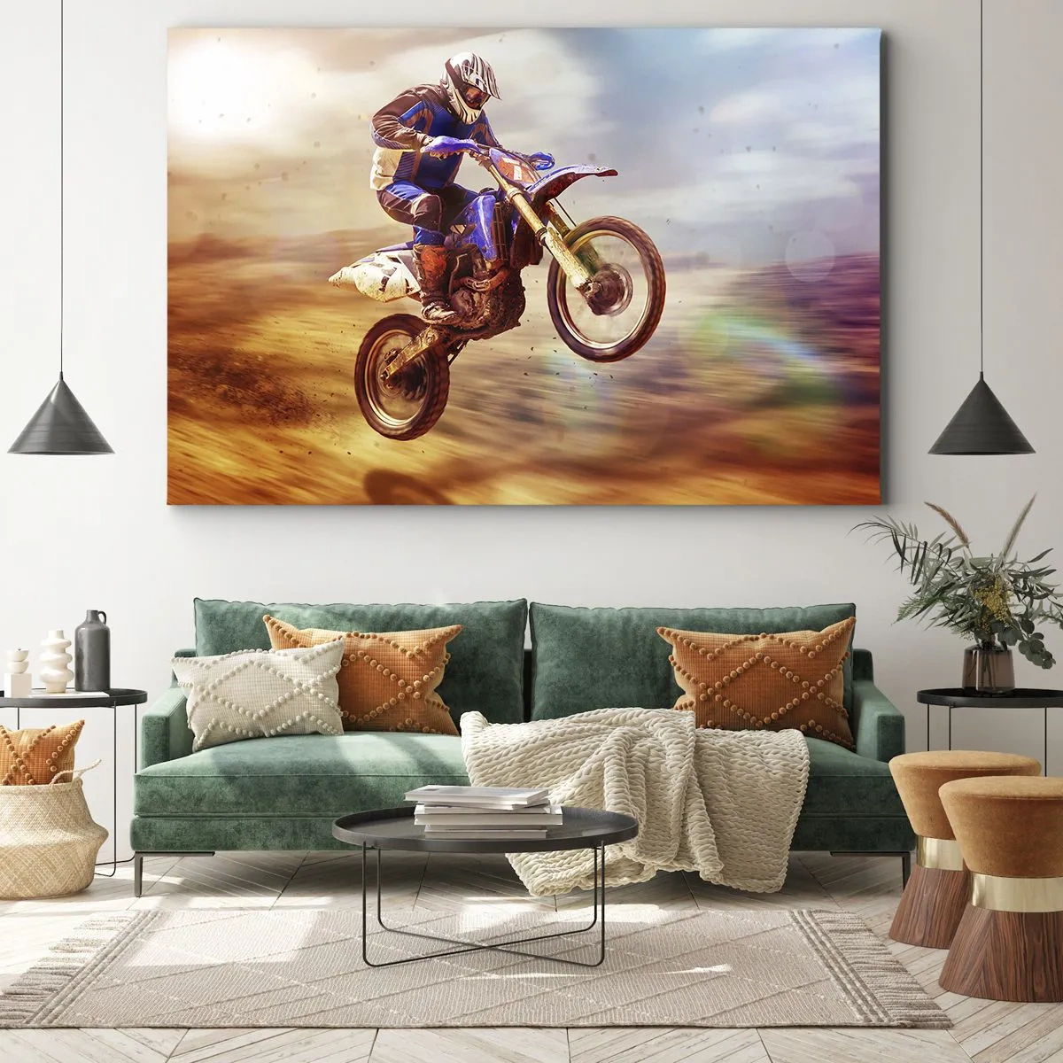 Lærredstryk - Billede på lærred - Svimmelhed på motorcykel - 120x80 cm