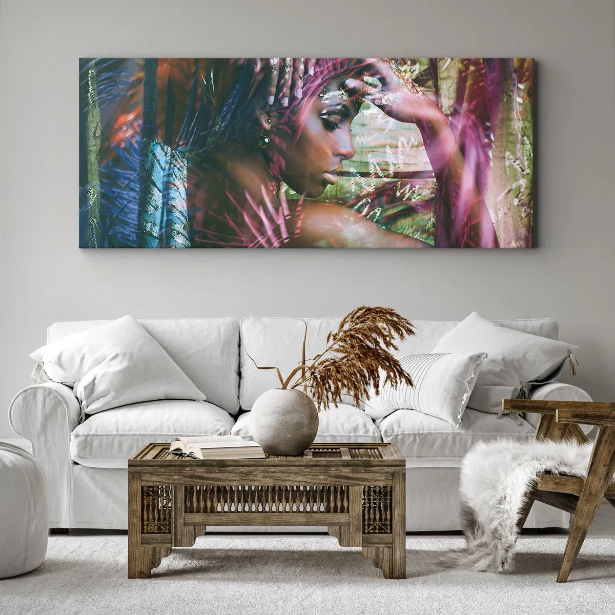 Lærredstryk - Billede på lærred - Moder Natur i junglen - 120x50 cm