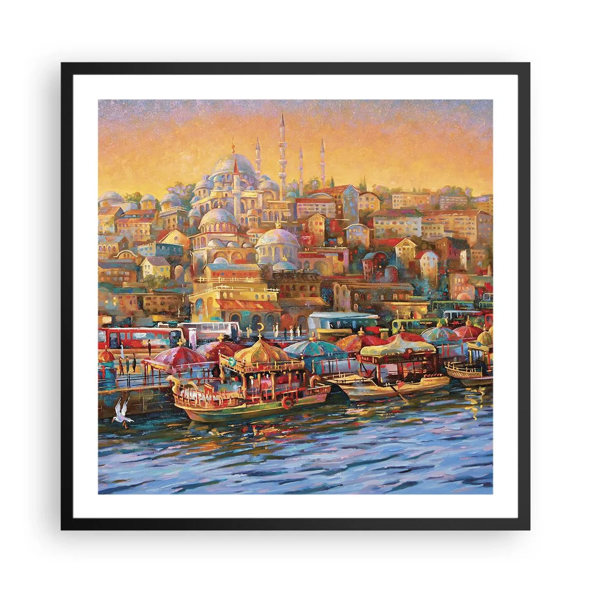Plakat i sort ramme - En historie fra Istanbul - 60x60 cm