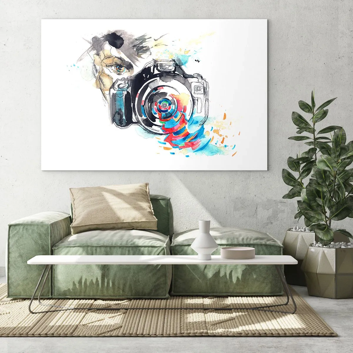 Billede på glas - I linsens øje - 120x80 cm