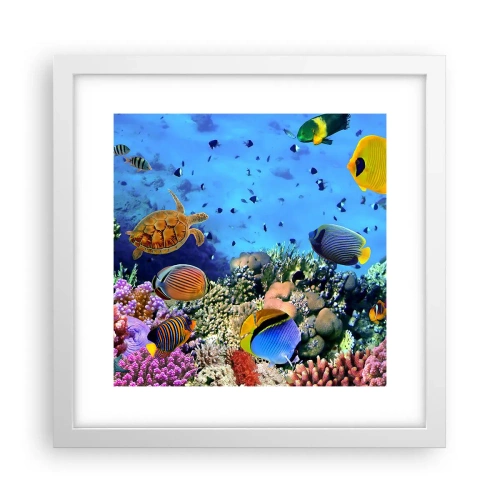 Plakat i hvid ramme - Og hvad ved vi om livet... - 30x30 cm