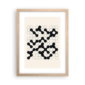 Plakat i ramme af lyst egetræ - Kinesisk spil - variation - 30x40 cm