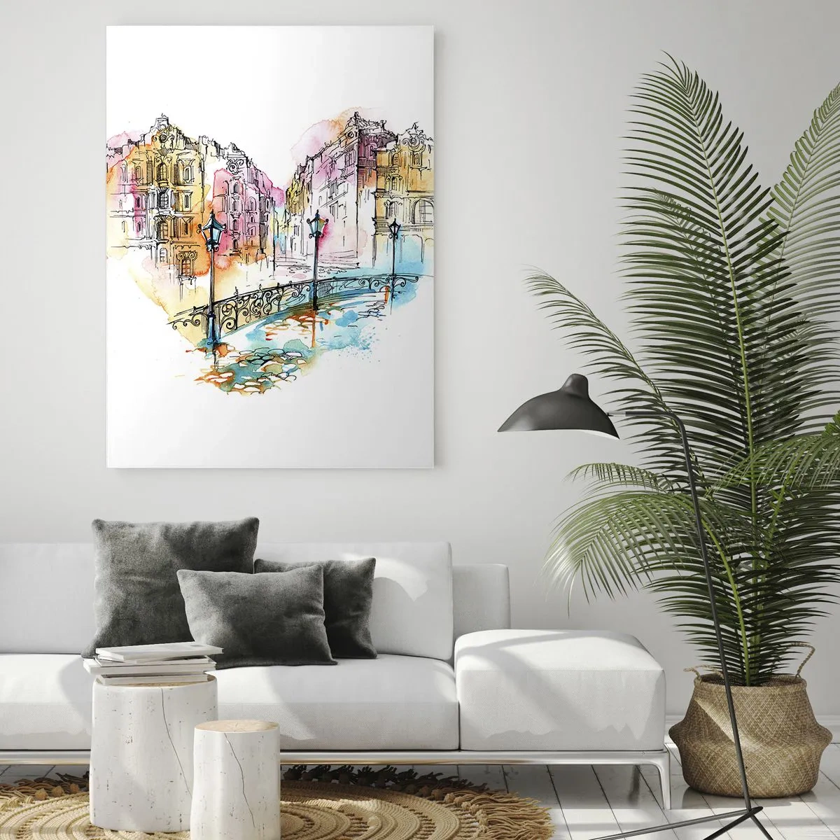 Billede på glas - Byens hjerte - 50x70 cm