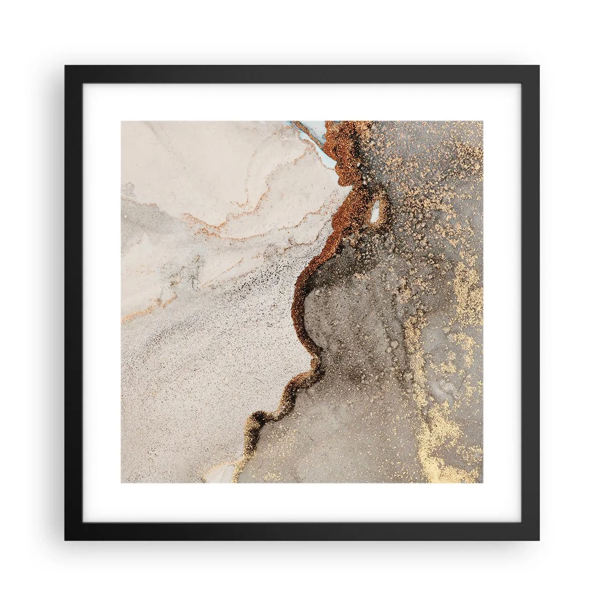 Plakat i sort ramme - På farvegrænsen - 40x40 cm